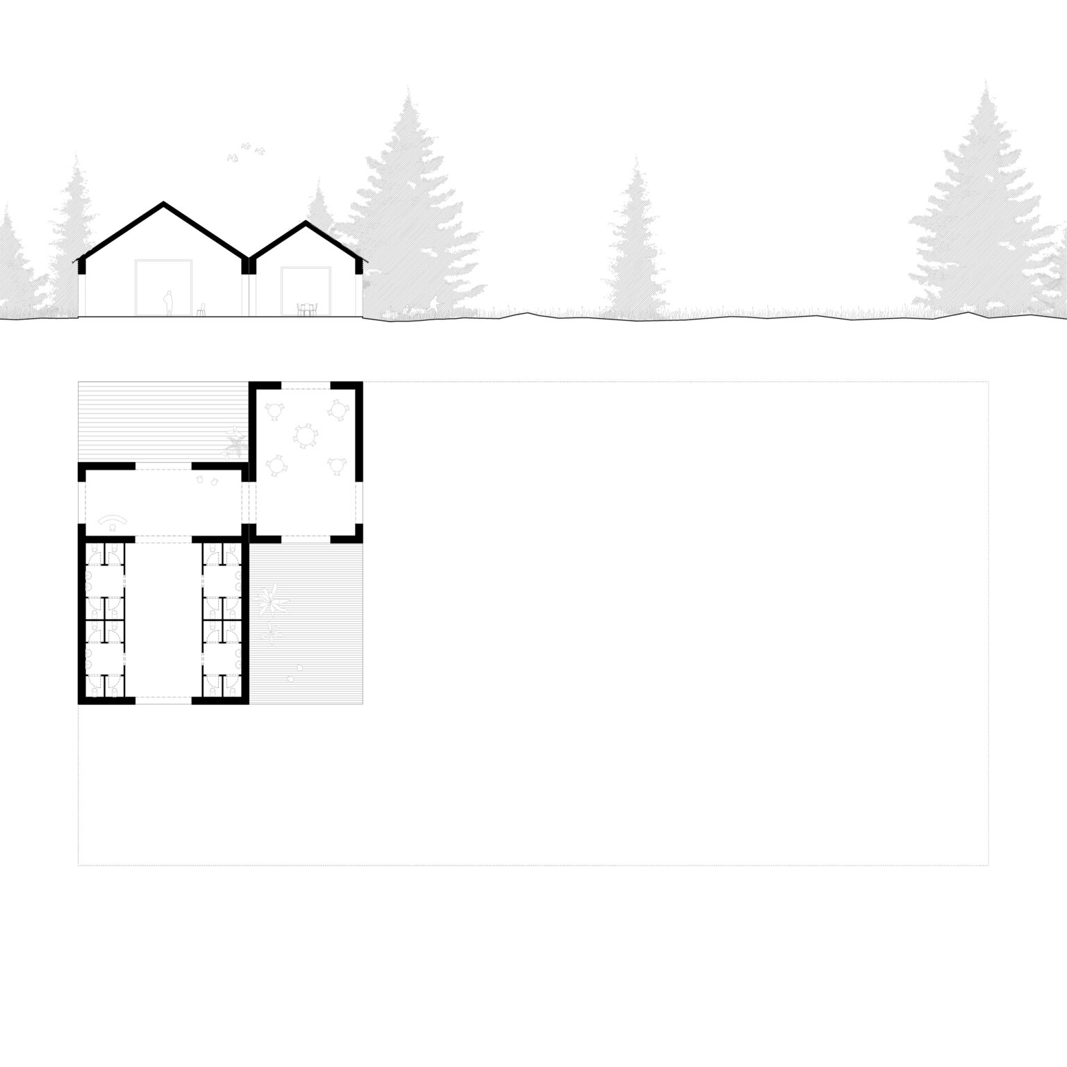 Plan et coupe - Temps 1