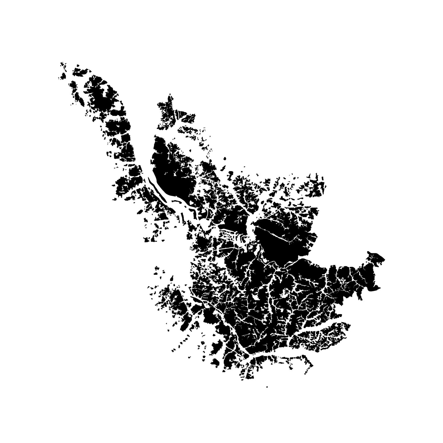 Carte de la région bordelaise