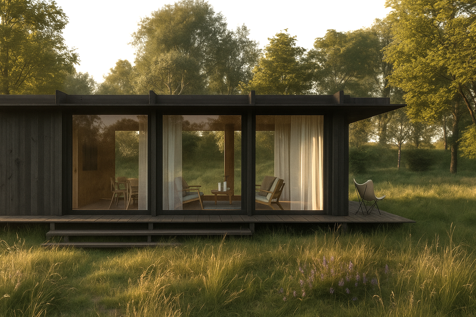 Maison le long d'une rivière